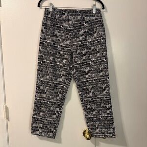 Soft Surroundings Cropped Stretchy Pull On Pants Women’s Size Small Black White